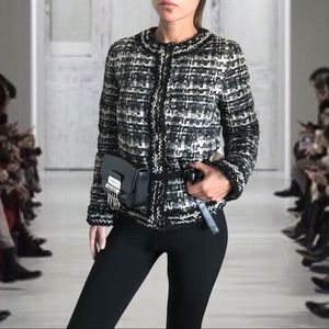 Giambattista Valli boucle tweed-print down jacket